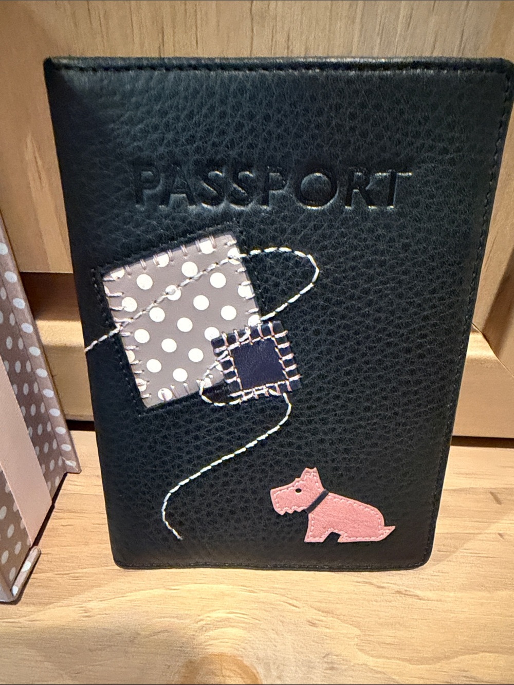 RADLEY LONDON Black Passport Cover with Pink Dog Accent - Picture 5 of 5